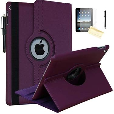 Imagem de JYtrend Capa para iPad 2021 de 10,2 polegadas, para iPad 9ª geração, suporte giratório inteligente, capa magnética para despertar/hibernar para modelo A2602 A2603 A2604 A2605 MK2K3LL/A MK2N3LL/A MK663LL/A MK693LL/A (Roxa)