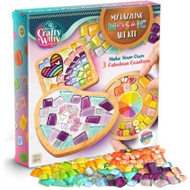 Imagem de Kit de artesanato Glittery Garden Mosaic Decore Unicorn Coaster