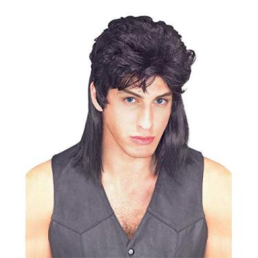 Imagem de Rubie & # 8217s Peruca Vokuhila oficial preta fantasia adulta - tamanho único