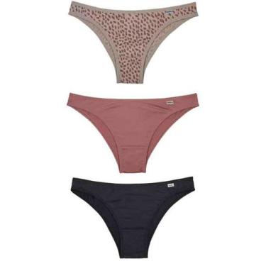 Imagem de Kit/3 Calcinha Tanga DelRio 52509 Feminina Microfibra T. P/GG, M, K123