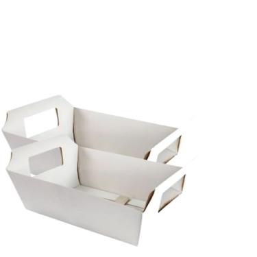 Imagem de Kit 10 Cestinhas de Papel Coloridas 18x12x5cm – Para Presentes, Chocolates, Lembrancinhas e Decoração do Dia das Mães (Branco,10 UNIDADES)