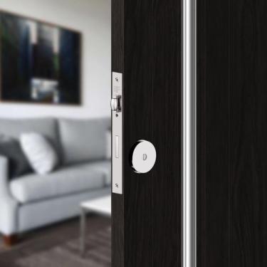 Imagem de Fechadura Rolete Tetra Chave 821R06CR 55mm Roseta Redonda Cromada Zama