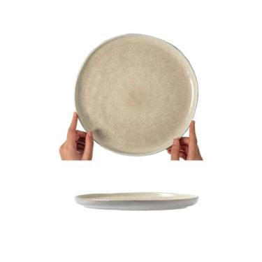 Imagem de URGDWEKJY Pratos de jantar modernos simples e antiquados para uso doméstico prato de massa de cerâmica prato de bife prato de salada de restaurante prato prato prato de jantar (B)