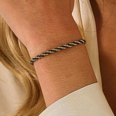 Imagem de Pulseiras de cabo torcido para mulheres, banhado a ouro 18 K, moderno, aço inoxidável, hipoalérgico, design simples e elegante, elos ajustáveis, joias presentes para mulheres, One Size, Aço inoxidável