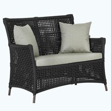 Imagem de 1 Sofá área Externa Igapó Alumínio Marrom Corda Náutica E3 Preto