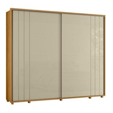 Imagem de Guarda-roupa Casal Dalí Ripado Com Escada 2 Portas 8 Gavetas - 7 Decor Cumaru E Opala