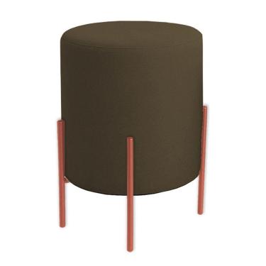 Imagem de Puff Orgânico Boucle Thor Com Pés De Ferro Rosê - 7 Decor Marrom