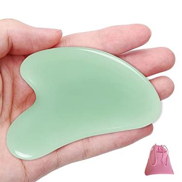Imagem de Taube Gua Sha Facial Tools Natural Premium Pedra de Jade Ferramenta Guasha para Massagem Corporal Rosto Placa de Raspagem Ponto de Gatilho Ferramenta Massageadora