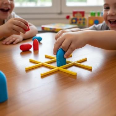 Imagem de Hash Toy Jogo da Velha Clássico, Peças Azuis e Vermelhas em PLA Ecológico, Tabuleiro 14x14cm, Jogo de Estratégia para Todas as Idades, Kit com 18 Peças e Base