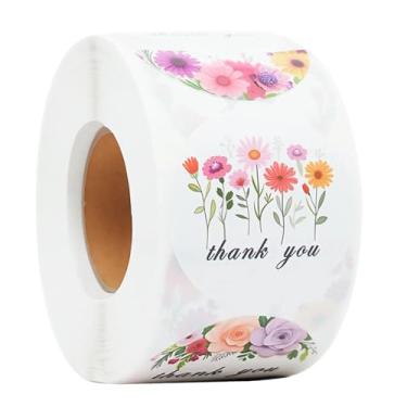 Imagem de Rolo de adesivos de agradecimento de 500 peças - Selos de envelope para pequenas empresas de 4,5 cm, para embalagens de pequenas empresas, envelopes, sacolas de presente, caixas de envio