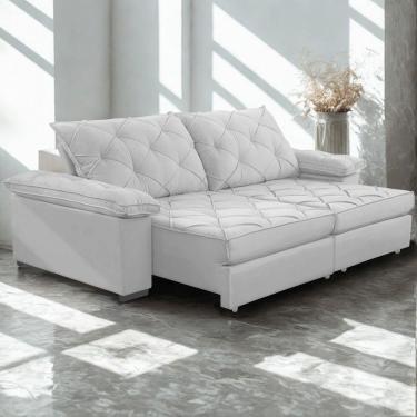 Imagem de Sofá Retrátil E Reclinável 2,60m Clara | Conforto Premium E Design Elegante | Lansof Cores Cinza
