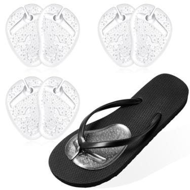 Imagem de Handepo 3 pares de almofadas de metatarso de gel para inserções de almofada de dedo do antepé, almofadas antiderrapantes para sandálias autoadesivas, almofadas de fio dental protetor de dedo do pé