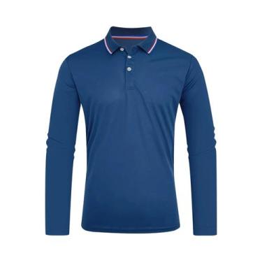 Imagem de Camisa Polo Masculina De Manga Longa Casual Respirável Confortável Par