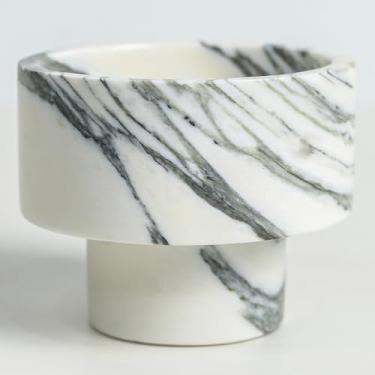 Imagem de Porta-velas de mármore modernos, castiçais votivos luxuosos para decoração de casa, suporte de vela de pilar de pedra natural para centros de mesa, decoração de mesa de jantar de casamento elegante