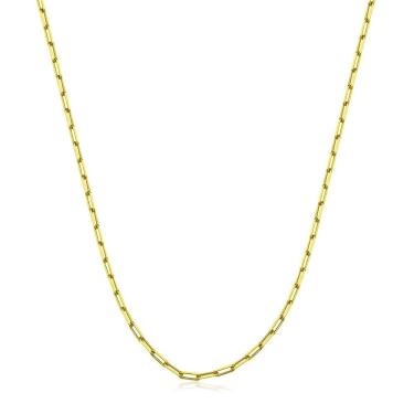 Imagem de Corrente Cordão Cadeado Longa 60cm Ouro 18k 750 Masculina