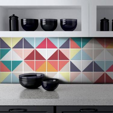 Imagem de Papel de Parede Azulejo para Cozinha Triângulo - TACOLADO PAPEL DE PAR