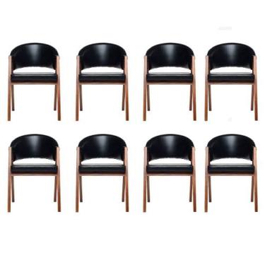 Imagem de Kit 8 Cadeiras Sala de Jantar Premium com Braço Madeira Maciça materia