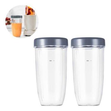 Imagem de Kit 2 Copos Nutribullet 940ml 32oz 2 Tampas Compatível 600W 900W Pro -