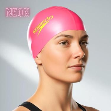 Imagem de Touca de Natação Flat Cap em Silicone - ROSA NEON ÚNICO - Speedo, Rosa