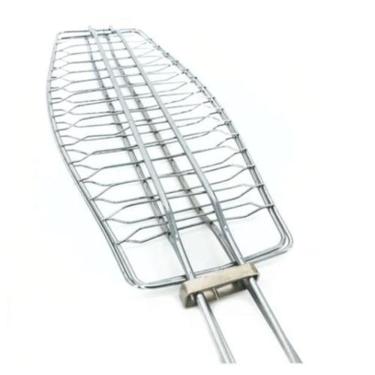 Imagem de Grelha Churrasco Para Assar Peixe Linguiça 15X33X63Cm