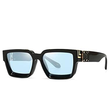 Imagem de Óculos de sol quadrados superdimensionados femininos de luxo masculinos óculos de sol vintage designer uv400 retro óculos com estojo, 11, Z