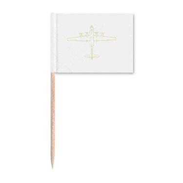 Imagem de Arma aeronáutica militar Art Déco presente moda palito bandeiras marcadoras decoração de festa