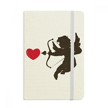 Imagem de Caderno com estampa de coração do anjo do Cupido com capa dura em tecido oficial diário clássico