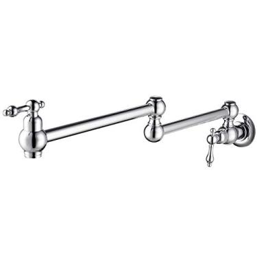 Imagem de Tecmolog Torneira de Cozinha de Latão Montada na Parede Torneira de Enchimento de Panela com Braço Articulado Duplo, Cromado, CT170