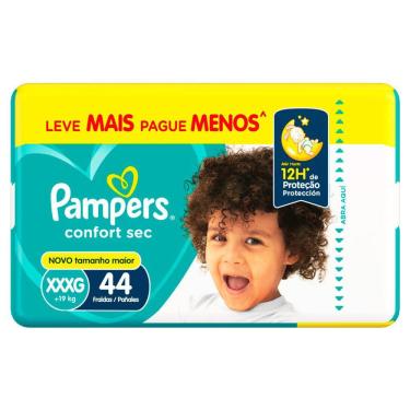Imagem de Fralda Pampers Confort Sec Tamanho XXXG 44 Unidades Descartáveis