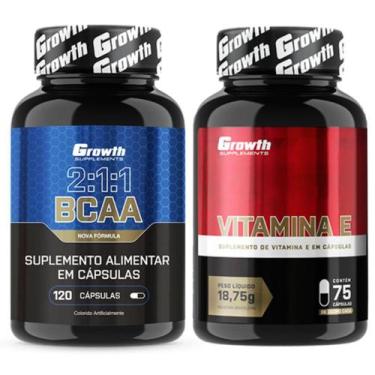Imagem de Bcaa 120 Caps + Vitamina E 75 Caps Growth Supplements