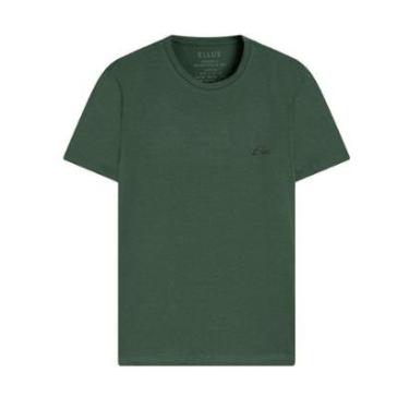 Imagem de Camiseta Ellus Masculina Cotton Fine Aquarela Classic Verde Militar-Masculino