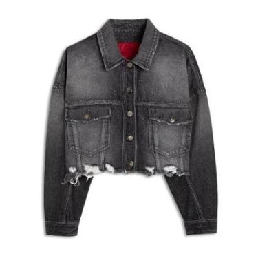 Imagem de Jaqueta Ellus Cropped Black Oversized Pedras Feminina-Feminino