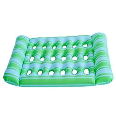 Imagem de Cama de dormir inflável em pvc, espreguiçadeira flutuante, colchão de ar dobrável para piscina, para festa na piscina (Verde)