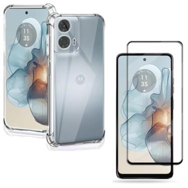 Imagem de Capa Capinha Anti Impacto + Película Premium 9D Cerâmica Compatível Com Moto G24 Power - (Hard Glass Store)