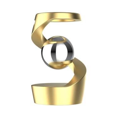Imagem de Adulto desktop alívio do estresse brinquedo liga de alumínio descompressão hipnose giroscópio rotativo ponta do dedo cinético levitação spinner presente,Gold-Silver