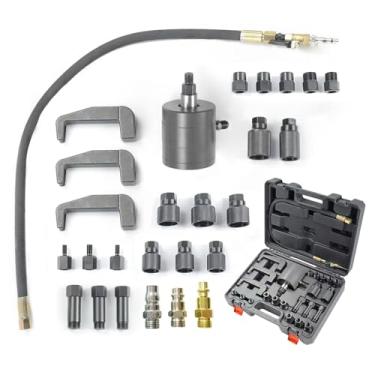 Imagem de Rolfutool Conjunto de extrator de injetor pneumático para motores Diese, kit mestre extrator de injetor diesel, 24 peças