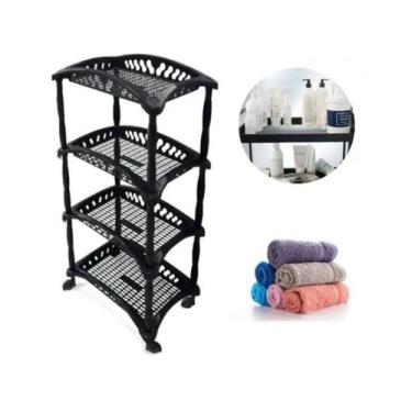 Imagem de Estante Plástica Modular Multiuso 4 Prateleiras Com Rodinha - ArqPlast