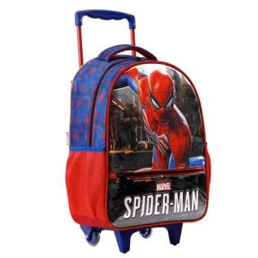 Imagem de Mochila/Mala Escolar Infantil com Rodinhas 30x40cm Homem-Aranha Spider