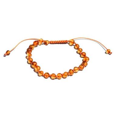 Imagem de Pulseira e Tornozeleira Regulável (18cm) Âmbar Báltico Mel Escuro Não 