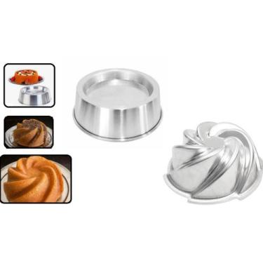 Imagem de Conjunto De Assadeira Forma Ballerine Redonda E Vulcão Em Alumínio Pol