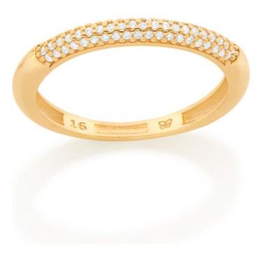 Imagem de Meia Aliança Cravejada Por 61 Zircônias De 512972 - Rommanel, Branco, 