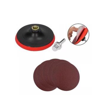 Imagem de Suporte De Furadeira Lixadeira + 40 Discos Lixa furos 125mm - FanCo