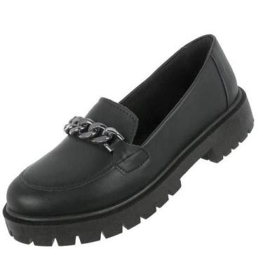Imagem de Sapato Feminino Mocassim Preto com Corrente Plataforma Zion - zionshoe