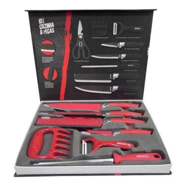 Imagem de Conjunto De Facas Benoá Linha Kitchen 8 Peças - BENOA, VERMELHO