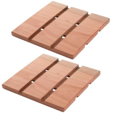 Imagem de Kit 2 Descansos para Panelas em Madeira Essence 18x18cm Suportes para 
