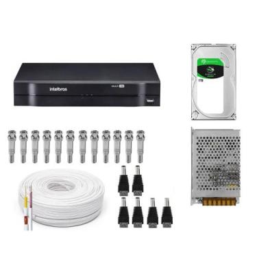 Imagem de Kit Cftv Dvr Intelbras 16ch mhdx com hd 1tb+fonte+100m de cabo e conec