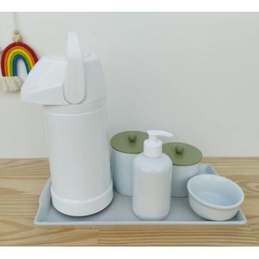 Imagem de Kit Higiene Porcelanas Cuidados Bebê Banho Quarto Moderno - Ciranda - 