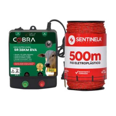 Imagem de Kit Eletrificador Cerca Rural Cr 38km + Cabo 500m - Cobra