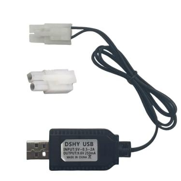 Imagem de BaiWeiDun Cabo carregador de bateria NiMH/NiCd de 9,6 V com plugue Tamiya para carros, caminhões, barcos, aviões e mais (250 mAh, 9,6 V)