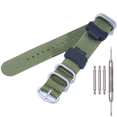 Imagem de Pulseira MCXGL OTAN de relógio de nylon resistente militar verde, 22 mm, compatível com Casio GShock 5600, GW6900, GA110, GA120, GA100, design NATO com fivela